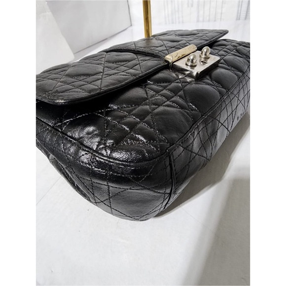 Authentic CHRISTIAN DIOR Lambskin Cannage Medium Miss Dior Flap Shoulder Bag Bla - Picture 14 of 16